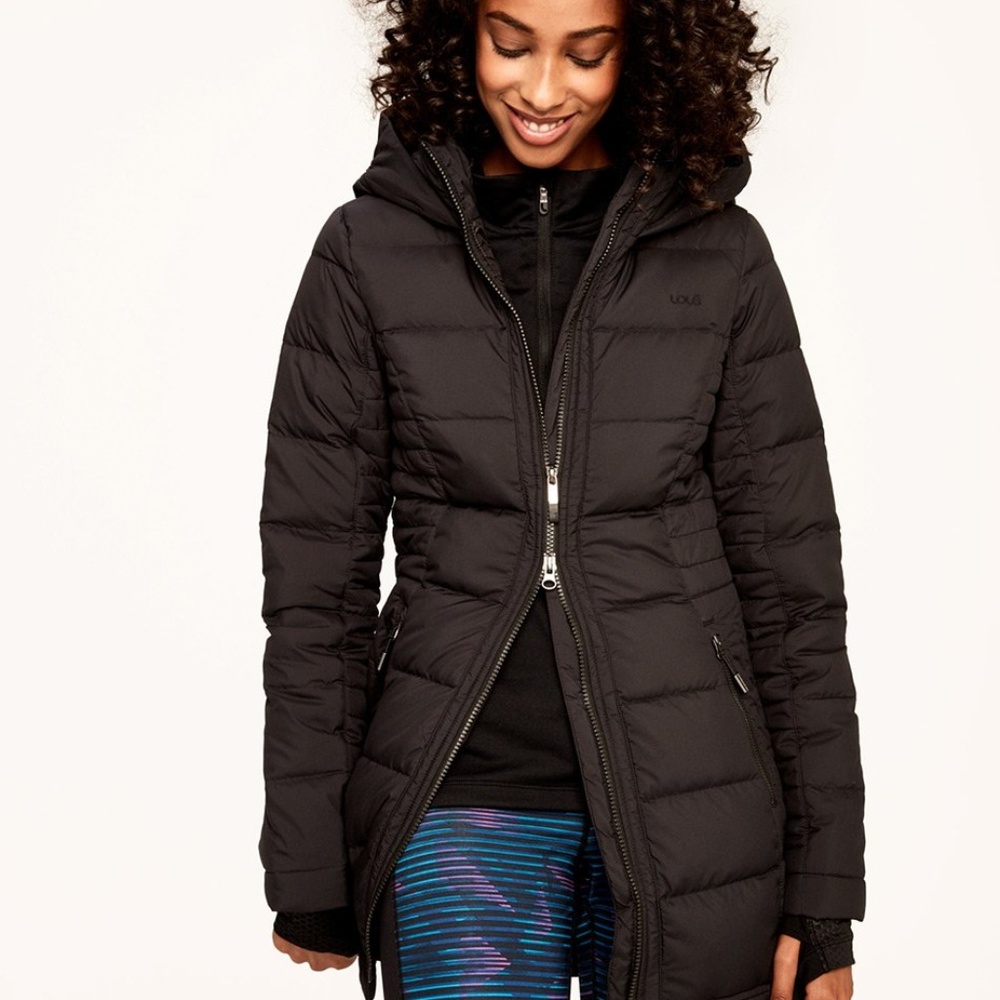 Lole Gisele black hooded down parka sz M